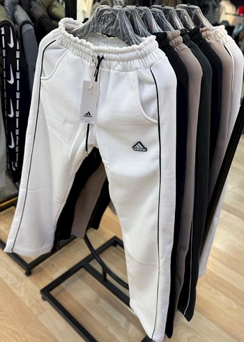 Erkek Beyaz ve Siyah Fermuarlı baggy  Eşofman Altı - Görsel 2