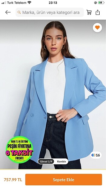 Trendyol & Milla Bebe mavisi blazer