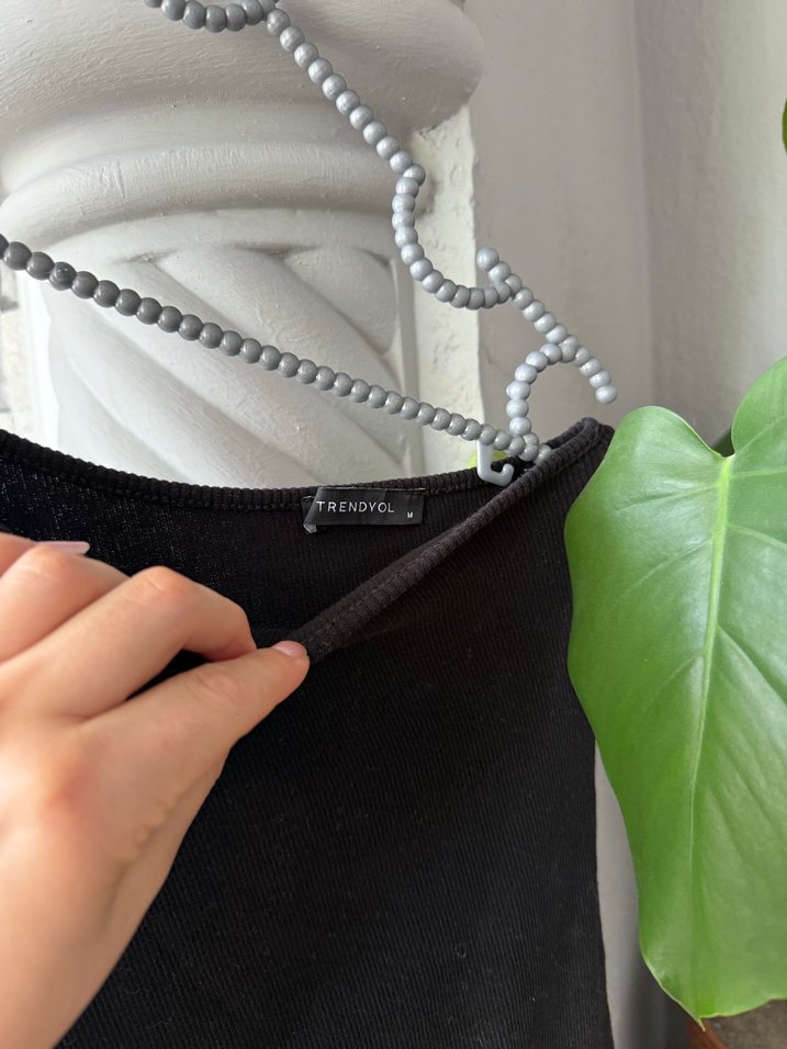 Siyah Drapeli Straplez Uzun Elbise - Görsel 2