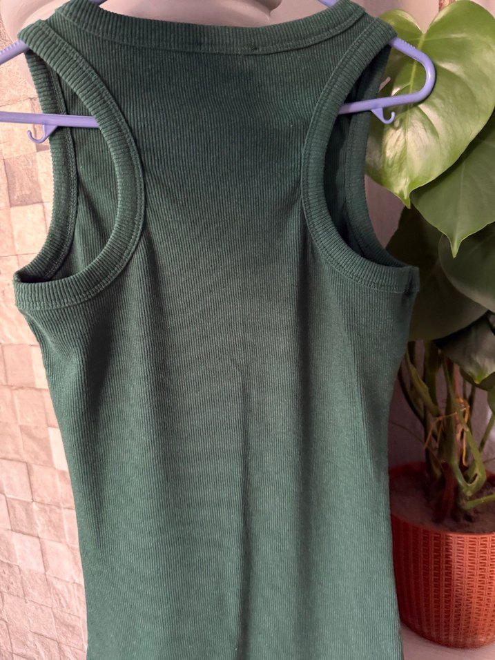 Kolsuz Uzun Yeşil Kadın Triko Elbise - Görsel 5