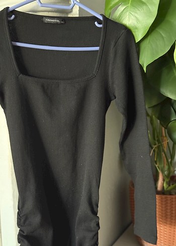 Siyah Uzun Kollu mini Elbise - Görsel 4