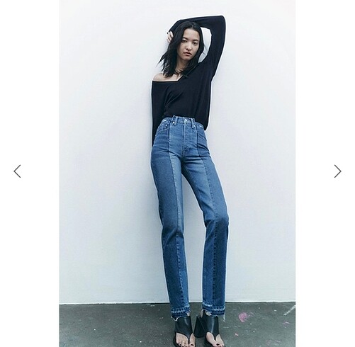 xl Beden lacivert Renk Zara bloklu kot pantolon