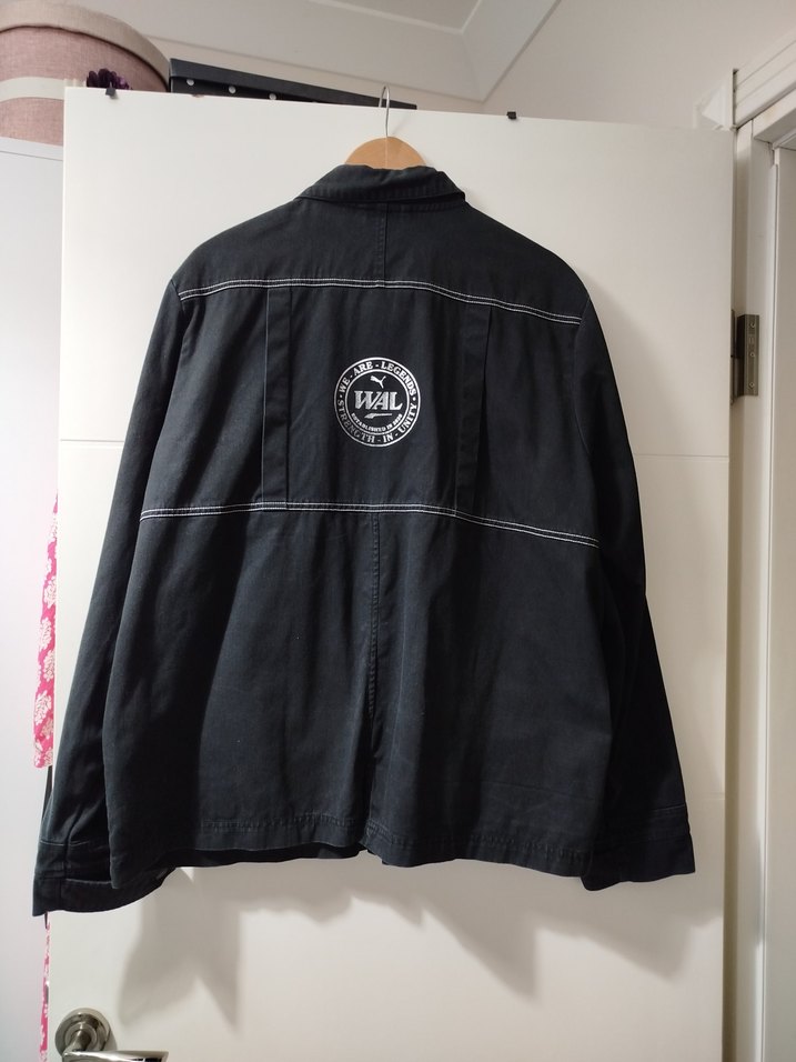 Siyah Puma Oversize Denim Erkek Ceket Gömlek - Görsel 3