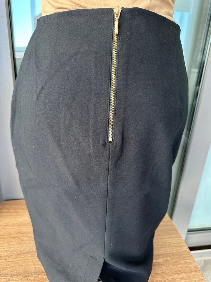 Drapeli Siyah Midi Kalem Etek - Görsel 2