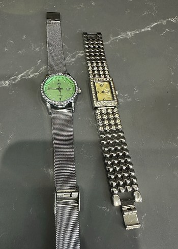 Yeşil Kadranlı ve Taşlı Vintage Kadın Saatleri Avon saat - Görsel 2