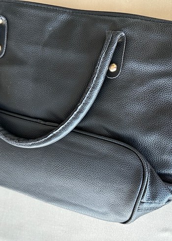 Siyah Deri Fermuarlı Kadın Çanta - Görsel 2