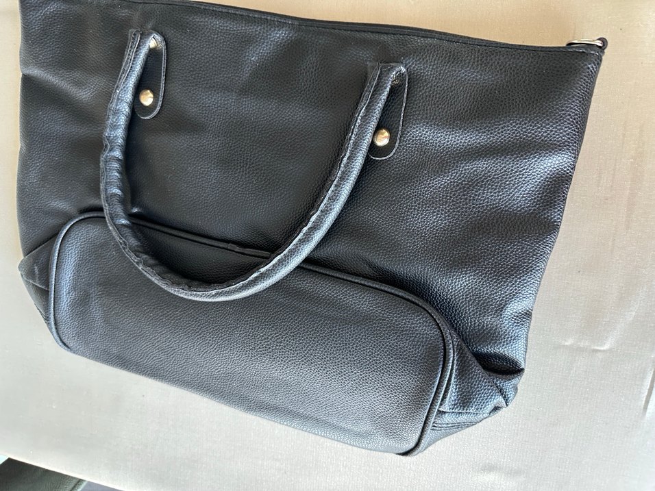 Siyah Deri Fermuarlı Kadın Çanta - Görsel 2