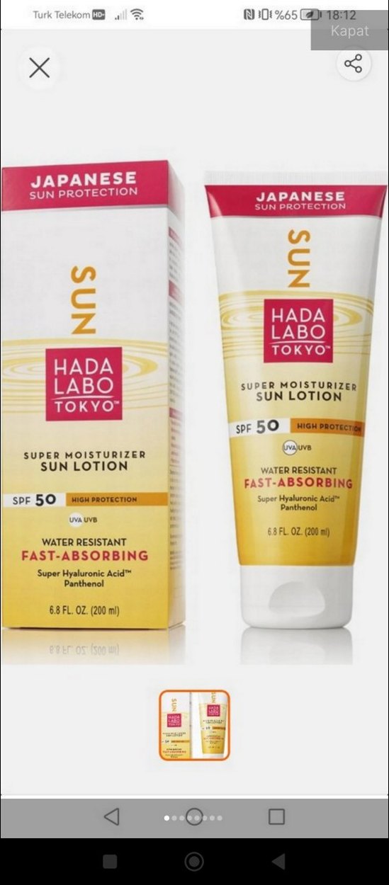 Hada Labo Tokyo SPF 50 Güneş Losyonu - Görsel 5