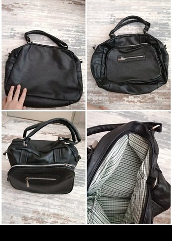 Fermuarlı Siyah Deri Kadın Çanta - Görsel 2