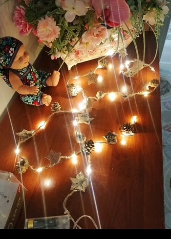 20 LED Işık Jüt İp ve 240 cm Kablo - Görsel 5