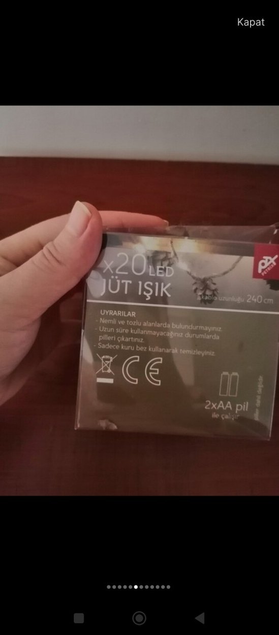 20 LED Işık Jüt İp ve 240 cm Kablo - Görsel 2