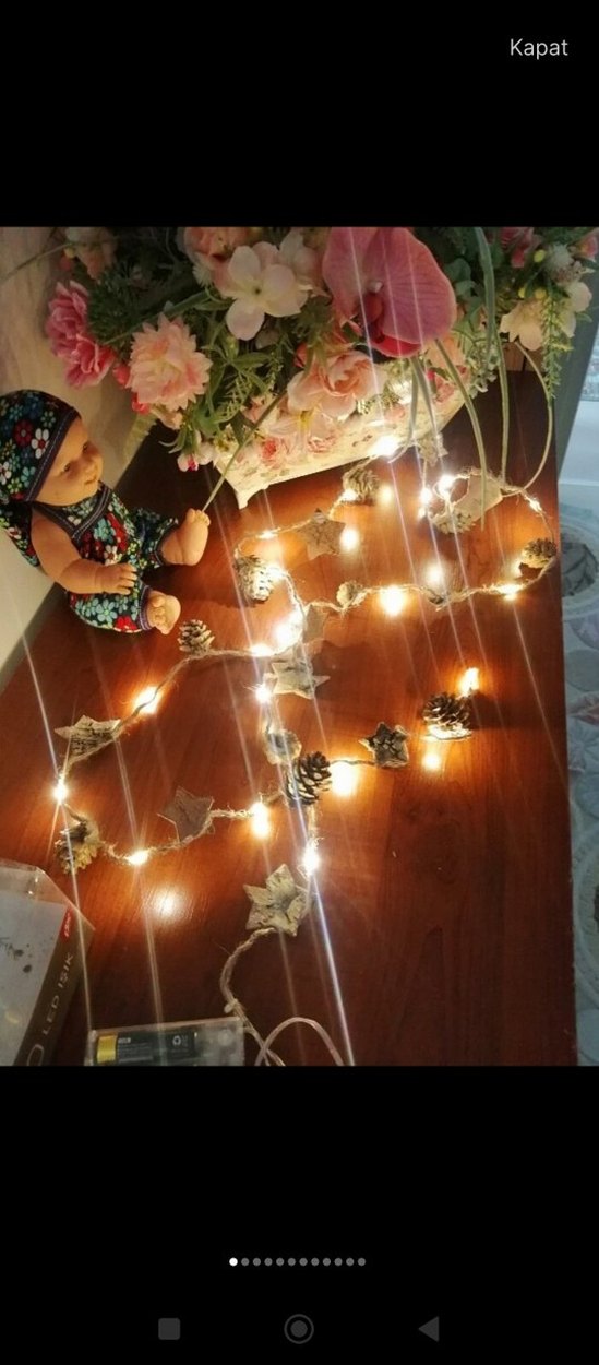 20 LED Işık Jüt İp ve 240 cm Kablo - Görsel 5