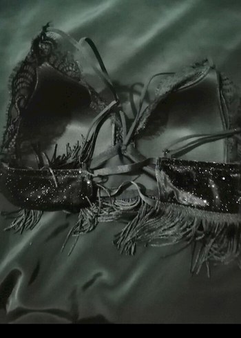 Dantel Detaylı Siyah Gotik Mini Büstiyer - Görsel 8