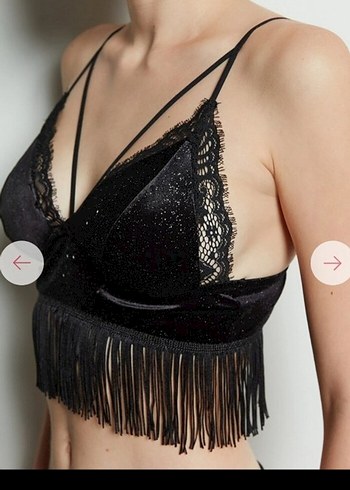 Dantel Detaylı Siyah Gotik Mini Büstiyer - Görsel 2