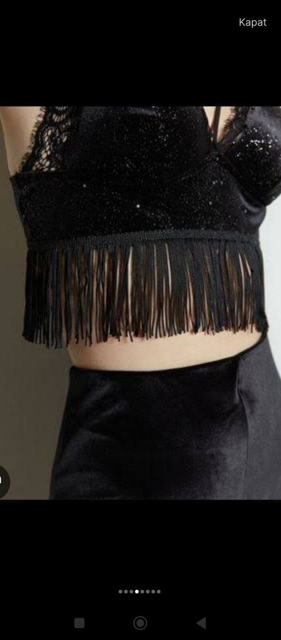 Dantel Detaylı Siyah Gotik Mini Büstiyer - Görsel 4