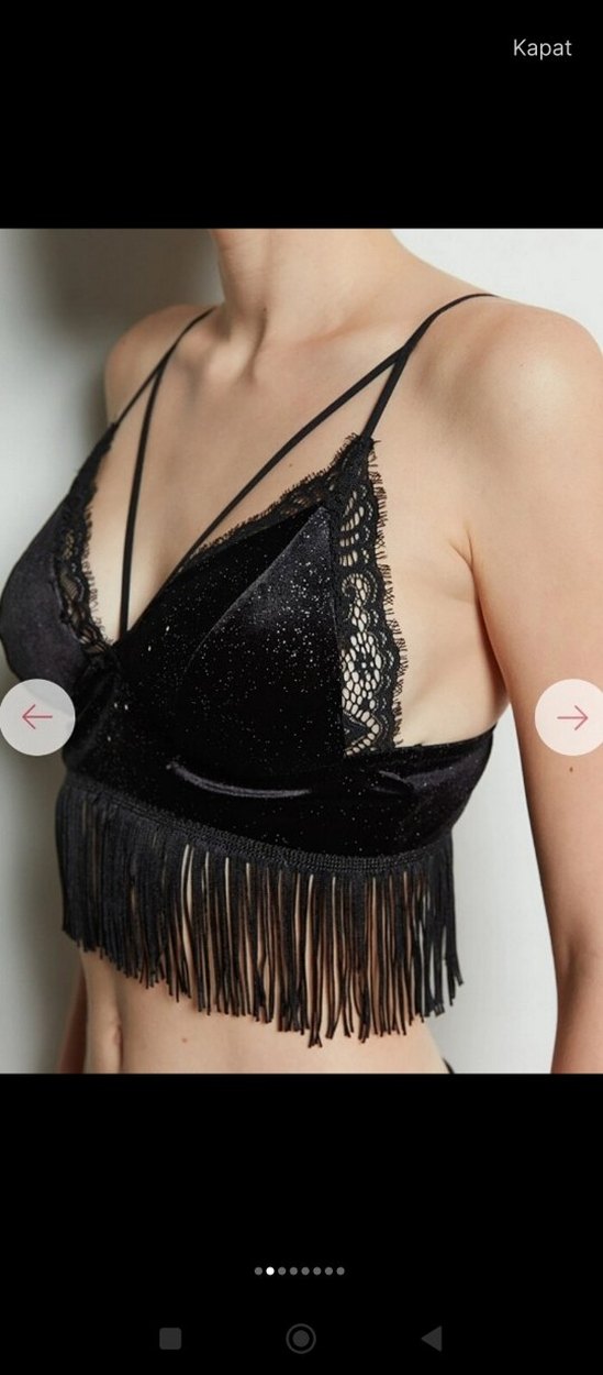 Dantel Detaylı Siyah Gotik Mini Büstiyer - Görsel 2
