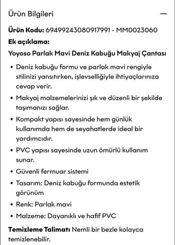Mermaid Desenli Kadın Makyaj Çantası - Görsel 7