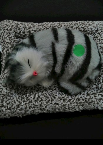 Renkli Gri Peluş Oyuncak Kedi - Görsel 13