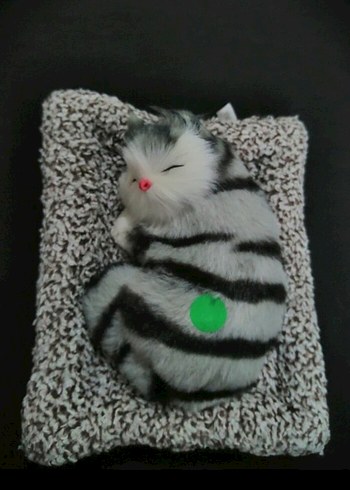 Renkli Gri Peluş Oyuncak Kedi - Görsel 8