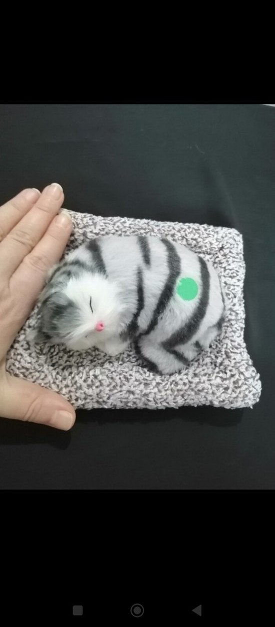 Renkli Gri Peluş Oyuncak Kedi - Görsel 5