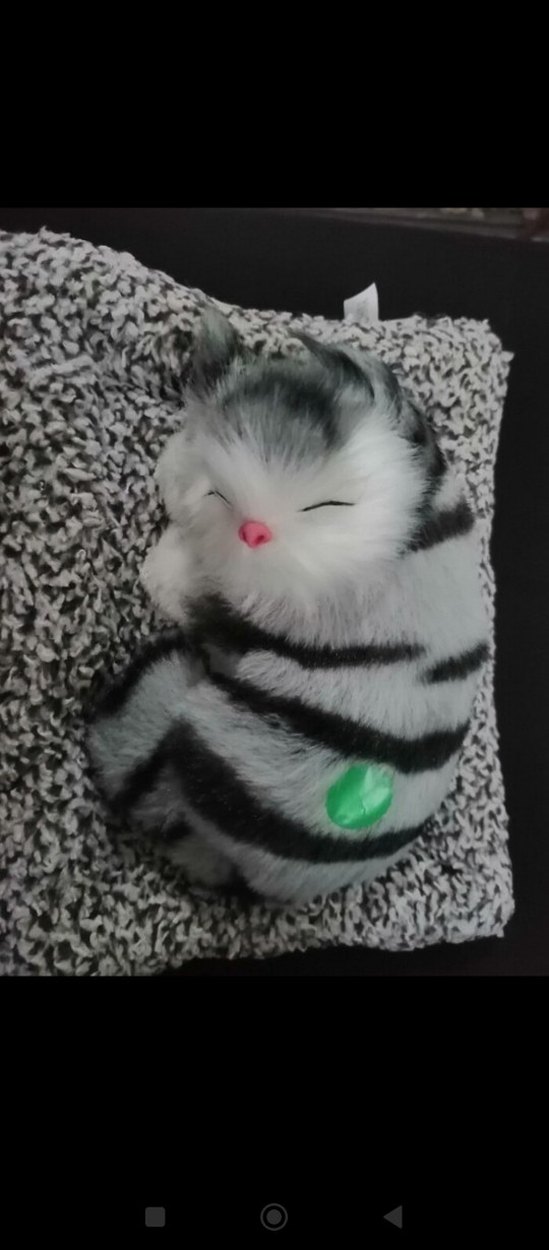 Renkli Gri Peluş Oyuncak Kedi - Görsel 4