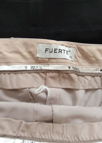 Düğmeli Bej Kumaş Kadın Pantolon - Görsel 11