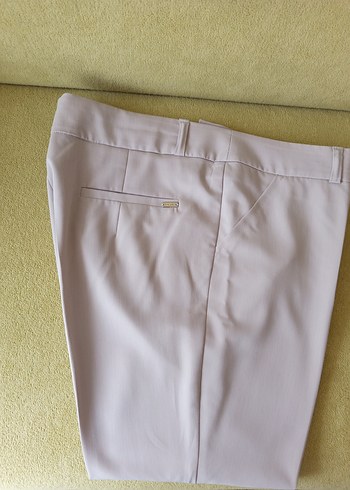 Düğmeli Bej Kumaş Kadın Pantolon - Görsel 10