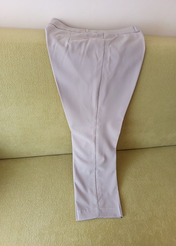 Düğmeli Bej Kumaş Kadın Pantolon - Görsel 5