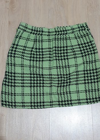 Yeşil Mini Örgü Etek