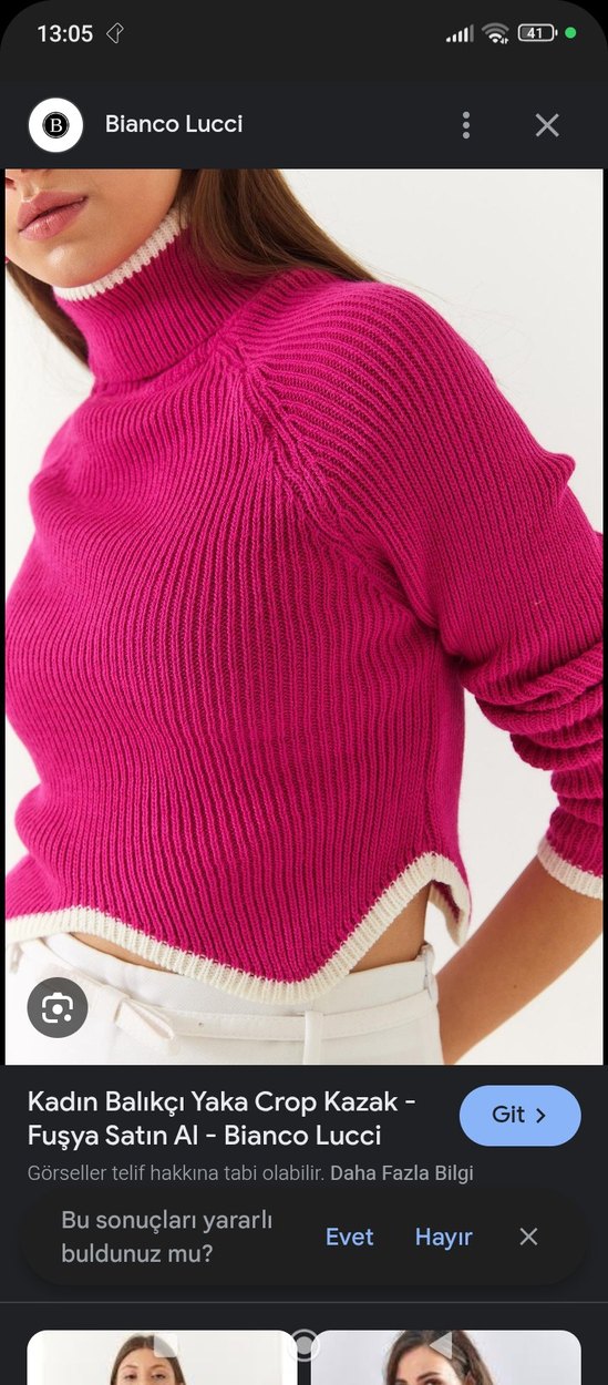 fuşya midi crop sezon 2026 krem şeritli - Görsel 2