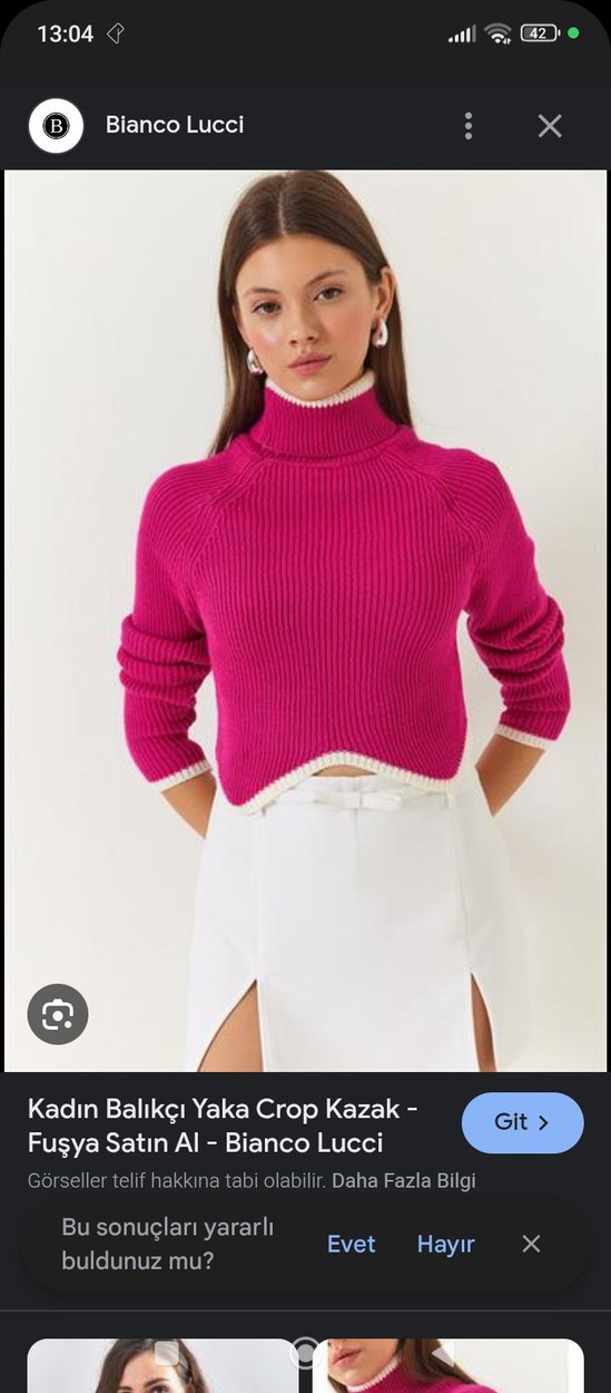 fuşya midi crop sezon 2026 krem şeritli - Görsel 4