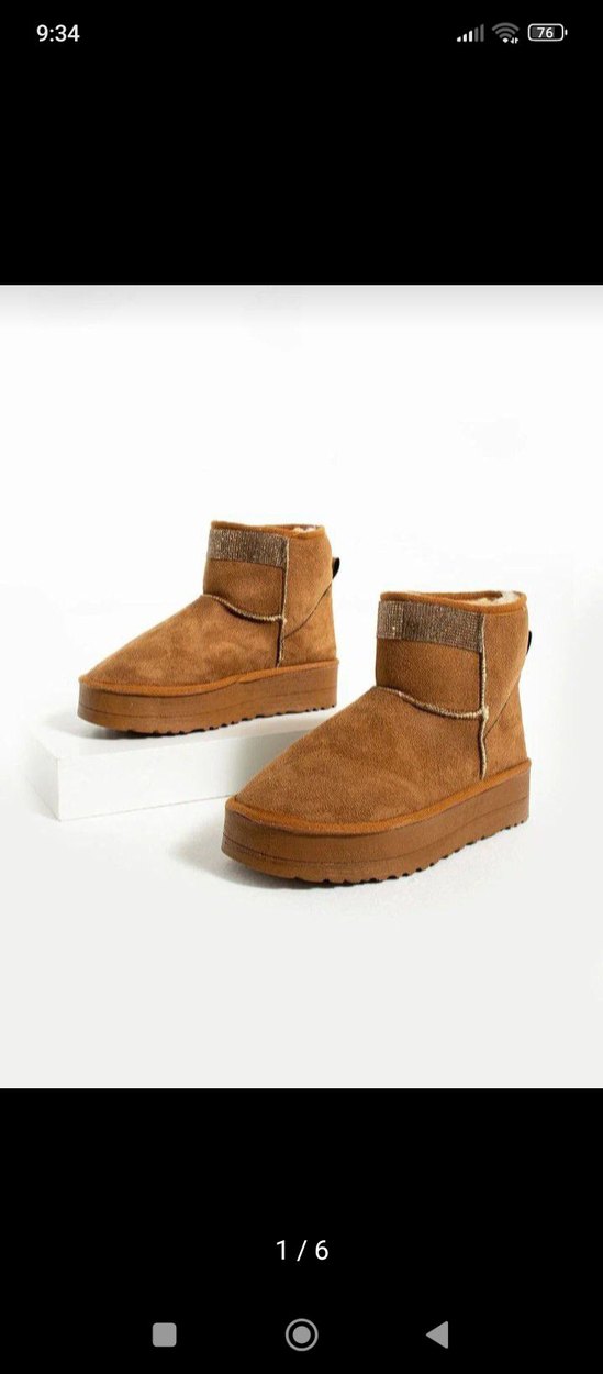 2025 Kahverengi Süet Dolgu Topuklu Kadın Boti ugg - Görsel 3