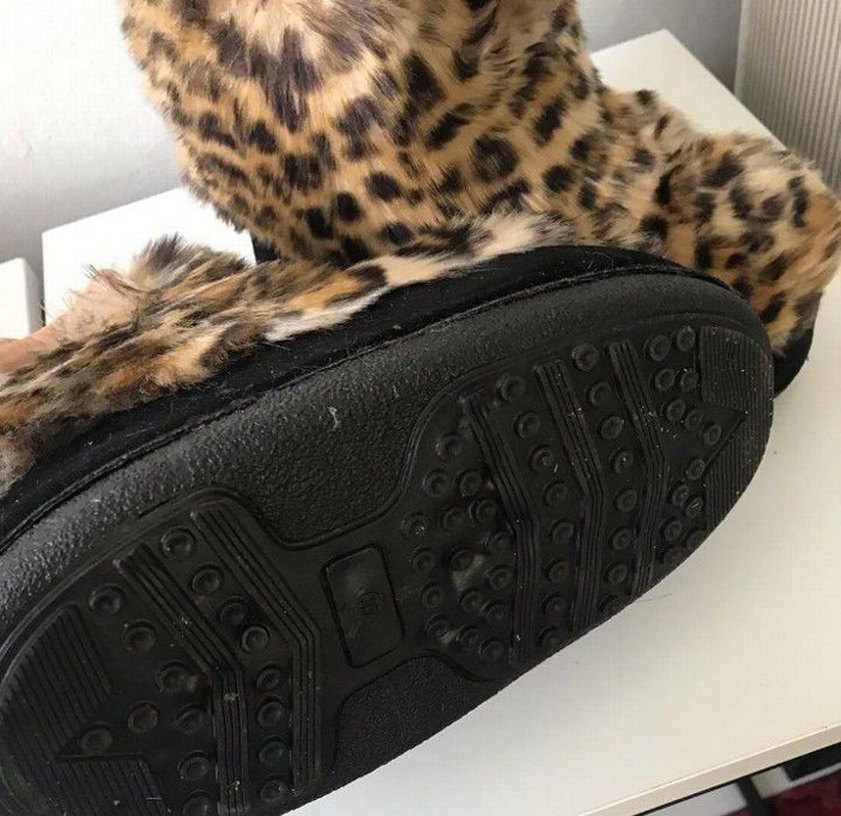 Leopar Desenli Kürklü Kadın Bot karbotu - Görsel 3