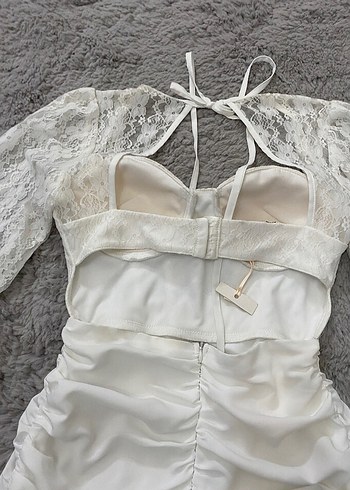Zara Beyaz Straplez Mini