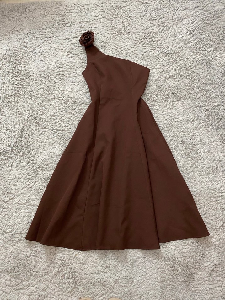 Tek Omuzlu Uzun Abiye Elbise - Görsel 2