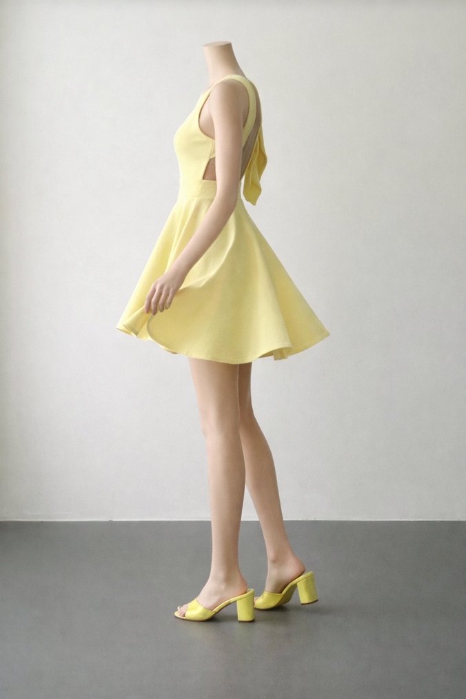 Sarı Kadın Elbise - Görsel 3