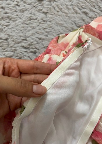 Straplez şifon elbise - Görsel 3