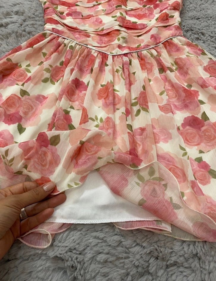 Straplez şifon elbise - Görsel 2