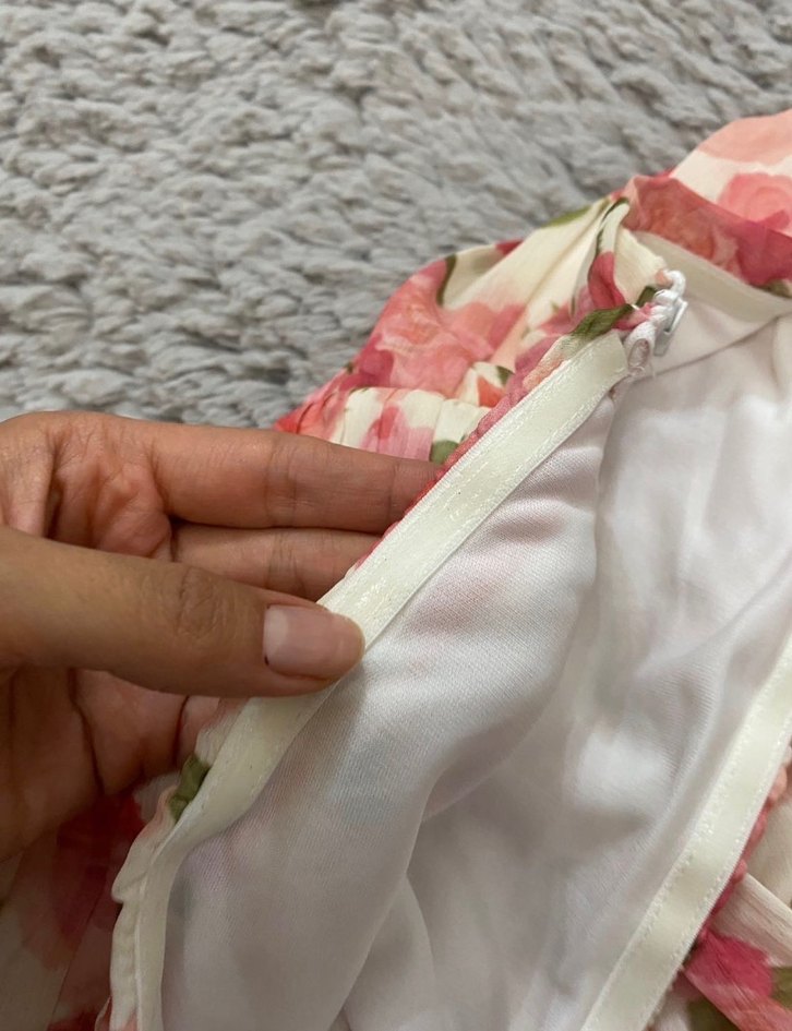 Straplez şifon elbise - Görsel 3