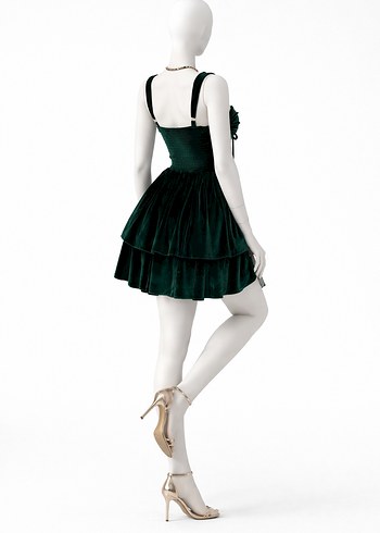 Yeni sezon Yeşil Mini Elbise - Görsel 3