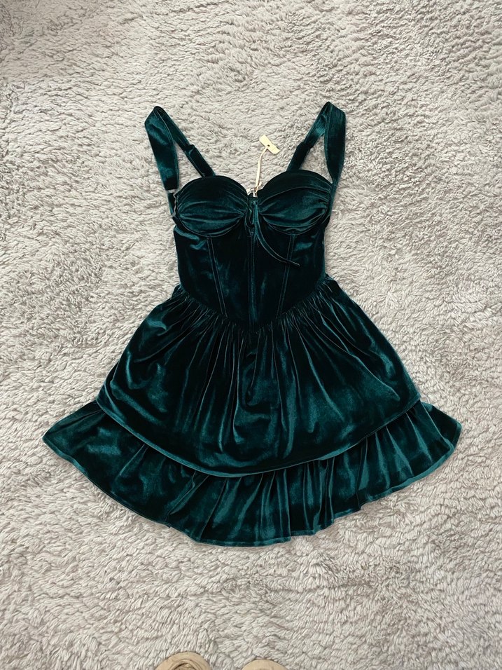 Yeni sezon Yeşil Mini Elbise - Görsel 4