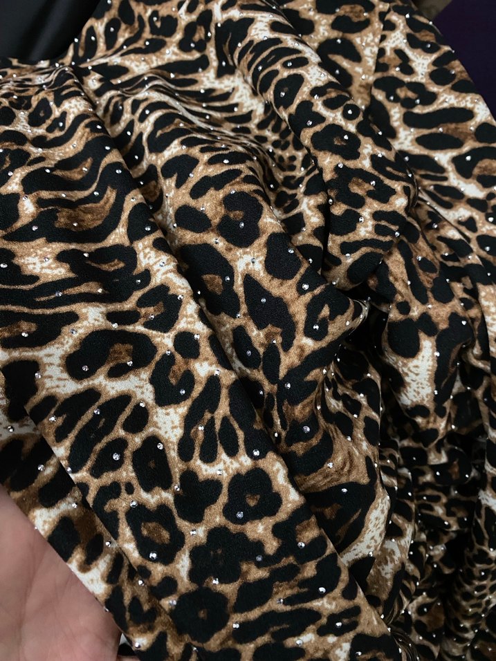 Yeni sezon Leopar Desenli Uzun Drapeli Elbise - Görsel 4