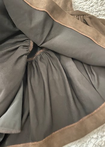 Kahverengi Süet Elbise - Görsel 4