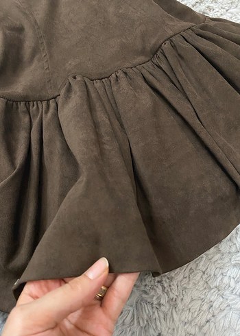 Kahverengi Süet Elbise - Görsel 3