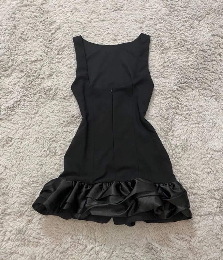 Siyah Mini  Elbise - Görsel 5