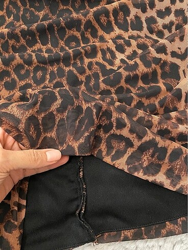 s Beden Leopar elbise