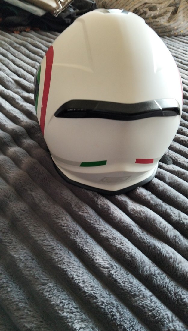 Beyaz Baskılı Seramik Motosiklet Kaskı - Görsel 5