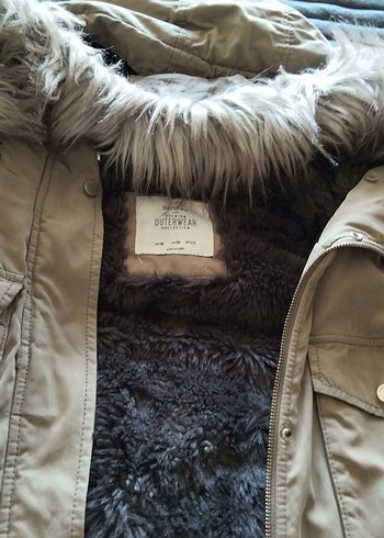 Haki Kapüşonlu Kadın Kışlık Mont - Görsel 2