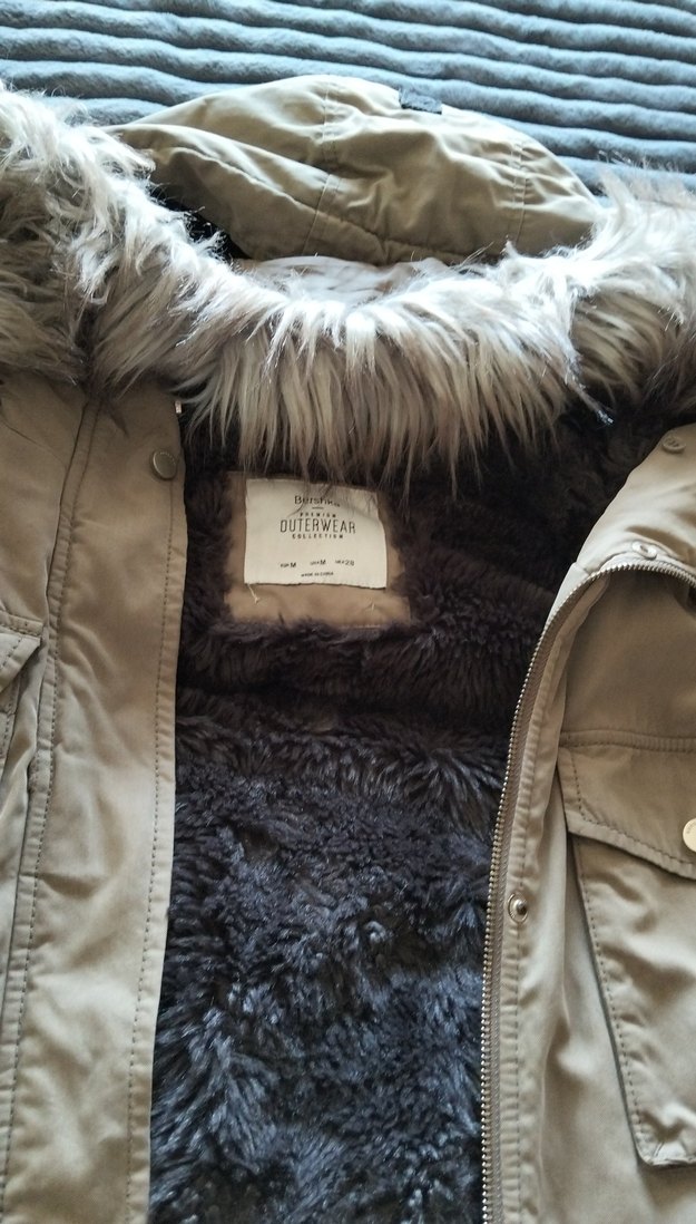 Haki Kapüşonlu Kadın Kışlık Mont - Görsel 2