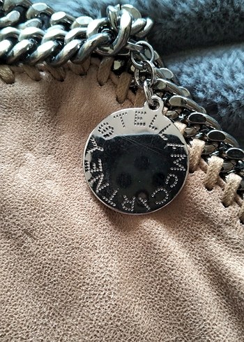 Bej Zincir Detaylı Deri Kadın Çanta - Görsel 4